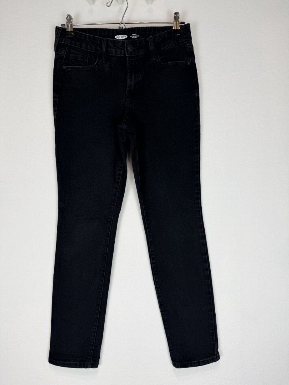 Old Navy Power Slim Straight Jeans Womens Size 4 Mid Rise Black Stretch Denim - Picture 2 of 13